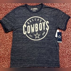 DALLAS COWBOYS Men's "Fischer Ringer" Heathered Navy Blue T-Shirt (L, XL, 2XL,3X